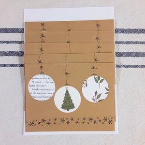 5 Handmade Christmas Cards. Ornament Design Set